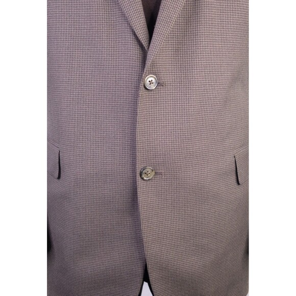 Pronto Uomo Men's Sport Coat Blazer Jacket Two Button Houndstooth Brown 46R EUC - Picture 3 of 13